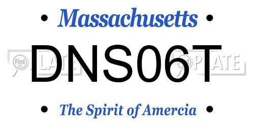 DNS06T Massachusetts License Plate