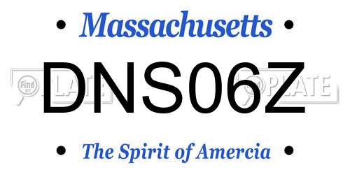 DNS06Z Massachusetts License Plate