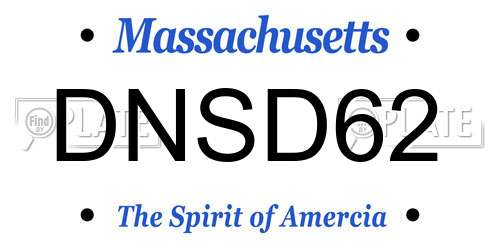 DNSD62 Massachusetts License Plate