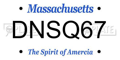 DNSQ67 Massachusetts License Plate