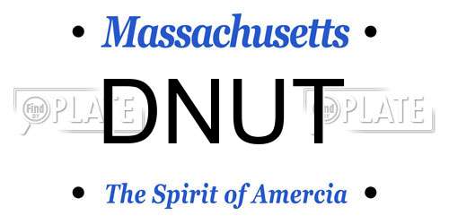 DNUT Massachusetts License Plate