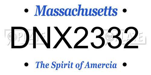 DNX2332 Massachusetts License Plate