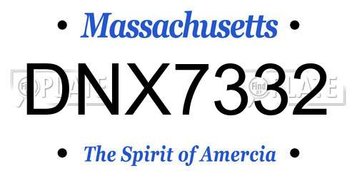DNX7332 Massachusetts License Plate