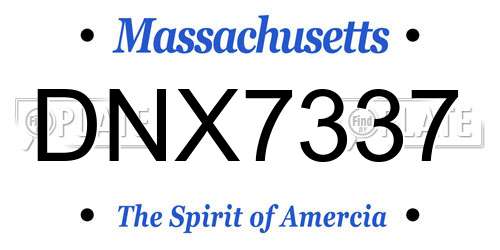 DNX7337 Massachusetts License Plate