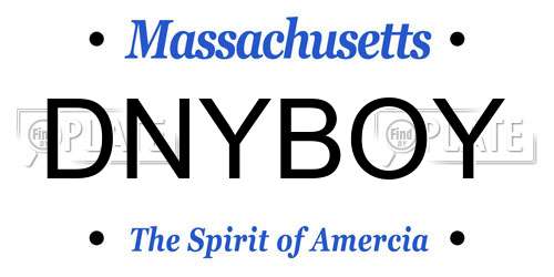 DNYBOY Massachusetts License Plate
