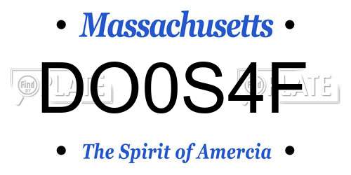 DO0S4F Massachusetts License Plate