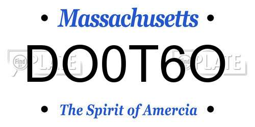 DO0T6O Massachusetts License Plate