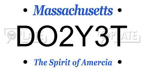 DO2Y3T Massachusetts License Plate