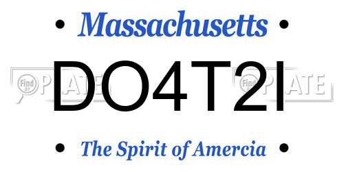 DO4T2I Massachusetts License Plate