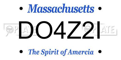 DO4Z2I Massachusetts License Plate