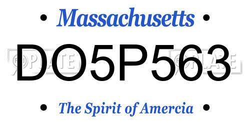 DO5P563 Massachusetts License Plate