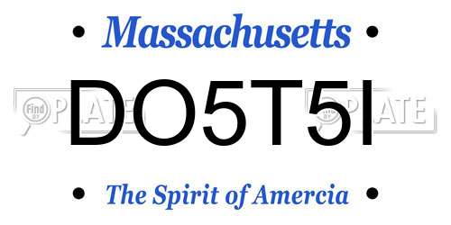 DO5T5I Massachusetts License Plate