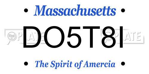 DO5T8I Massachusetts License Plate