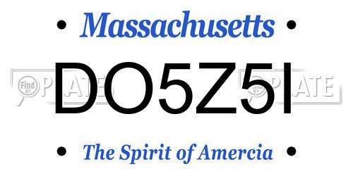 DO5Z5I Massachusetts License Plate