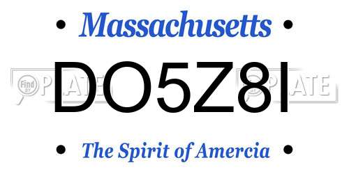 DO5Z8I Massachusetts License Plate