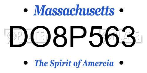 DO8P563 Massachusetts License Plate