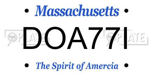 DOA77I Massachusetts License Plate