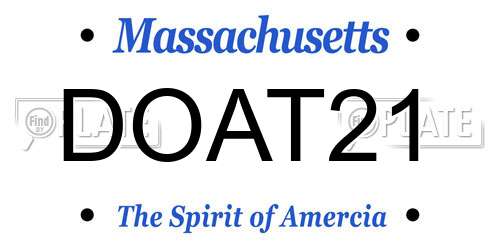 DOAT21 Massachusetts License Plate