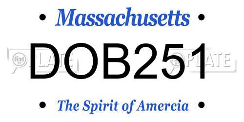 DOB251 Massachusetts License Plate