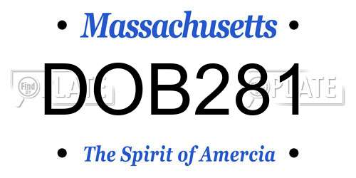 DOB281 Massachusetts License Plate