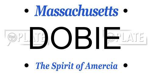DOBIE Massachusetts License Plate