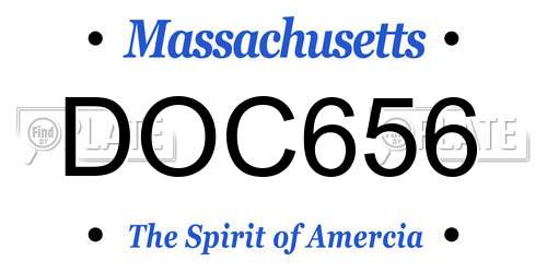 DOC656 Massachusetts License Plate