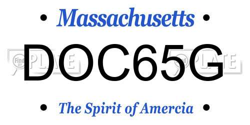 DOC65G Massachusetts License Plate