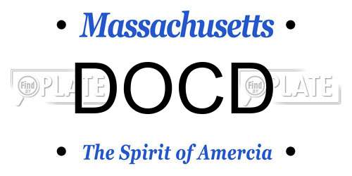 DOCD Massachusetts License Plate