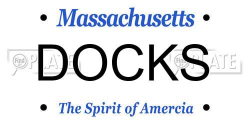 DOCKS Massachusetts License Plate