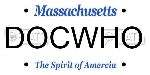 DOCWHO Massachusetts License Plate