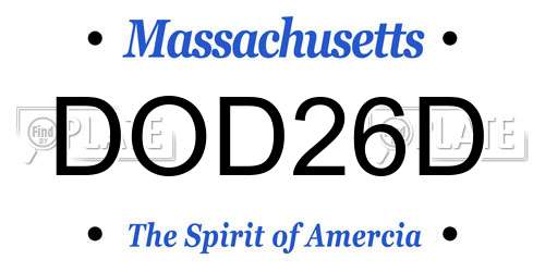 DOD26D Massachusetts License Plate