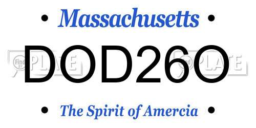 DOD26O Massachusetts License Plate