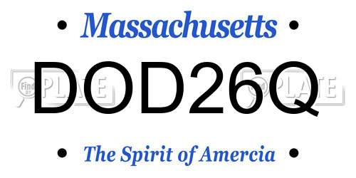 DOD26Q Massachusetts License Plate