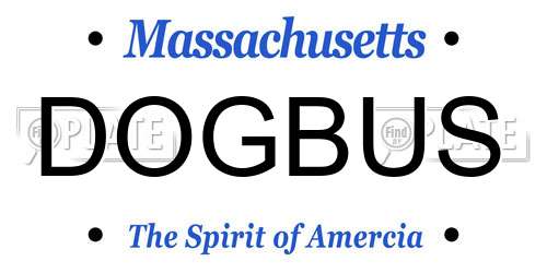 DOGBUS Massachusetts License Plate