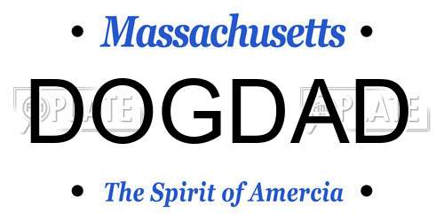 DOGDAD Massachusetts License Plate