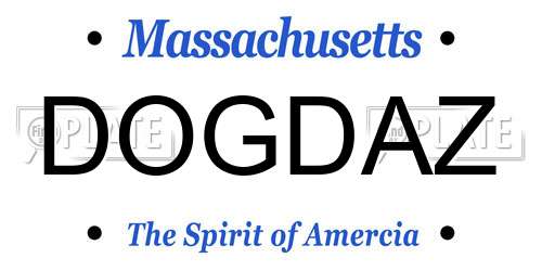 DOGDAZ Massachusetts License Plate