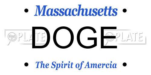 DOGE Massachusetts License Plate