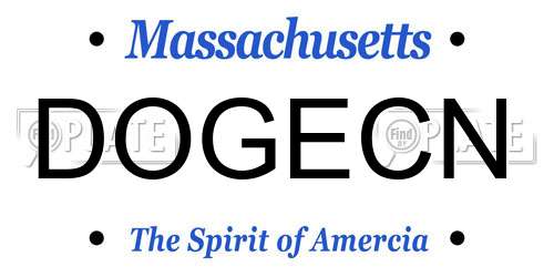 DOGECN Massachusetts License Plate