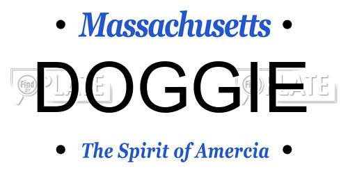 DOGGIE Massachusetts License Plate