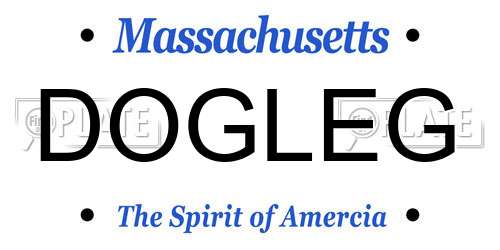 DOGLEG Massachusetts License Plate