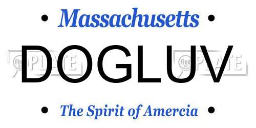 DOGLUV Massachusetts License Plate