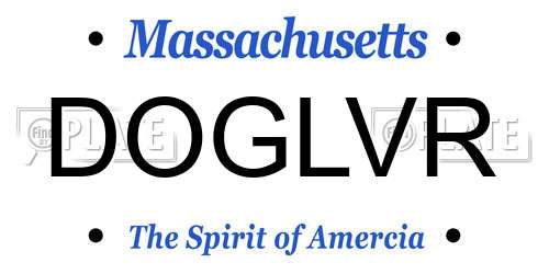 DOGLVR Massachusetts License Plate