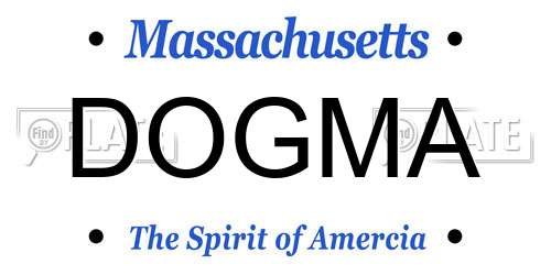 DOGMA Massachusetts License Plate