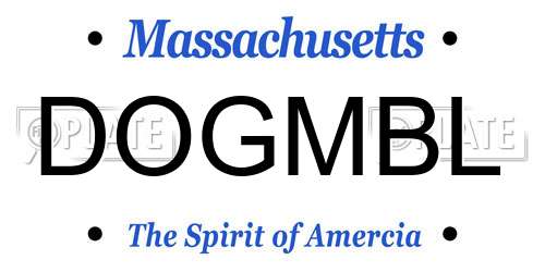 DOGMBL Massachusetts License Plate