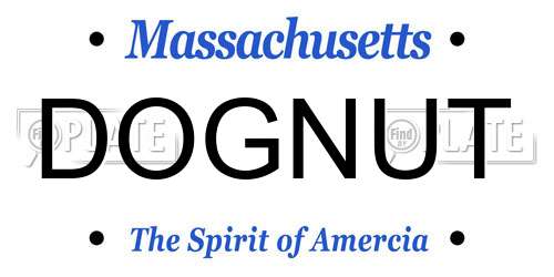 DOGNUT Massachusetts License Plate