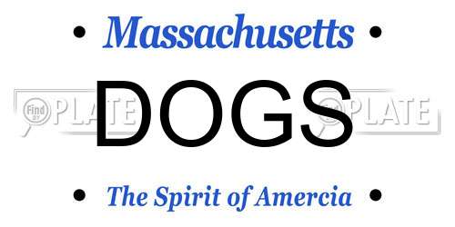 DOGS Massachusetts License Plate