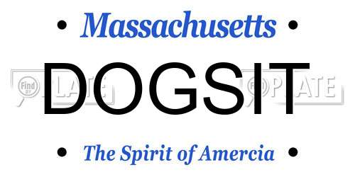 DOGSIT Massachusetts License Plate