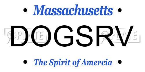 DOGSRV Massachusetts License Plate