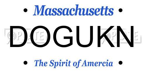 DOGUKN Massachusetts License Plate