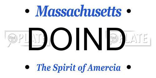 DOIND Massachusetts License Plate